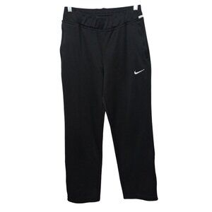 Nike Womens Dri Fit Sweat Pants Size S Black Side Zip Athletic Gym Swoosh